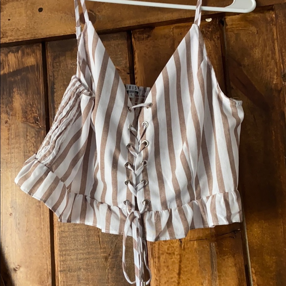 Striped cropped tank